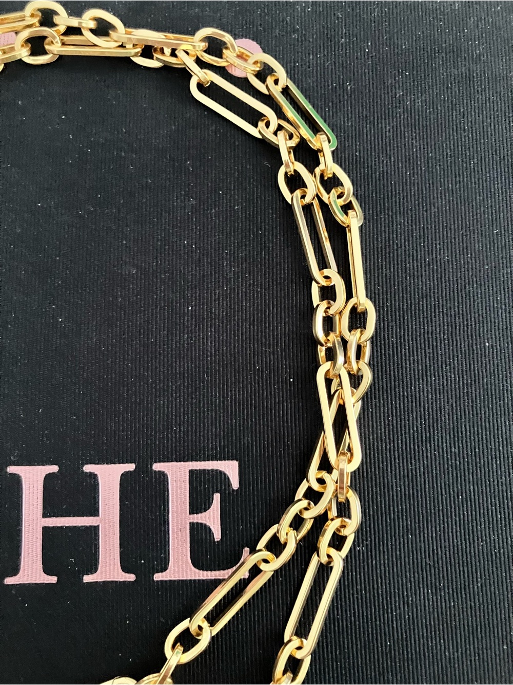NWT J Crew Pink Enamel Heart Gold Tone Chain Link Statement Necklace - Picture 5 of 5